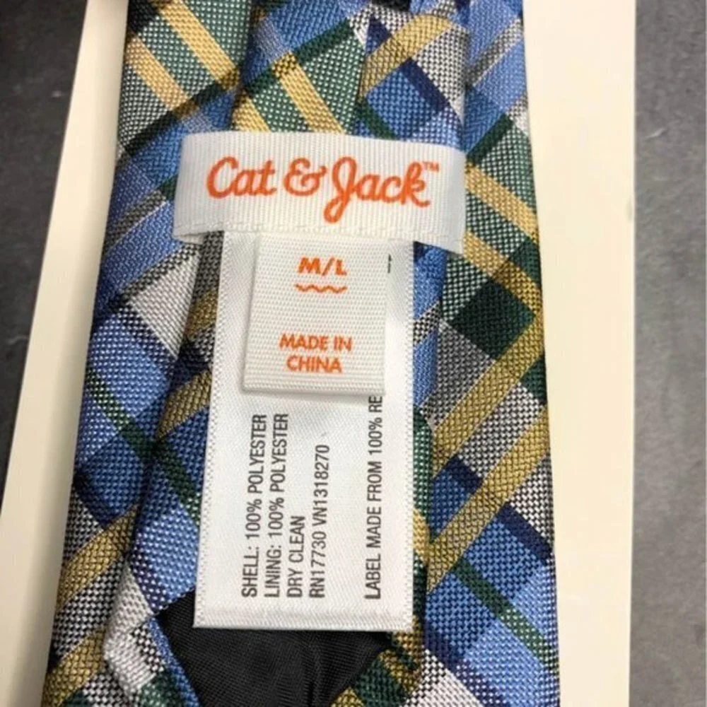Boys Neck Tie Cat and Jack Zipper M/ L New